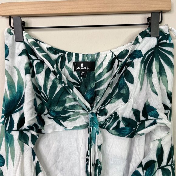 Lulu's Palm Leaf Swimming Cover Size Medium Tie Front Style CD323L Summer Swim - Picture 2 of 12